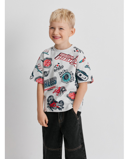 Футболка детская для мальчиков Argon светло-серый принт