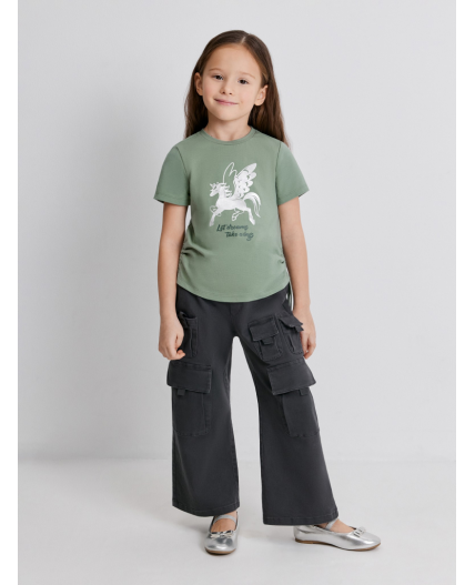 Футболка детская для девочек Vegas бледно-зеленый