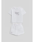 Комплект детский для девочек ((1)джемпер и (2) шорты) Monica_set белый