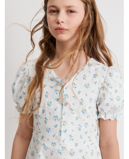 Платье детское для девочек Valen2 белый принт