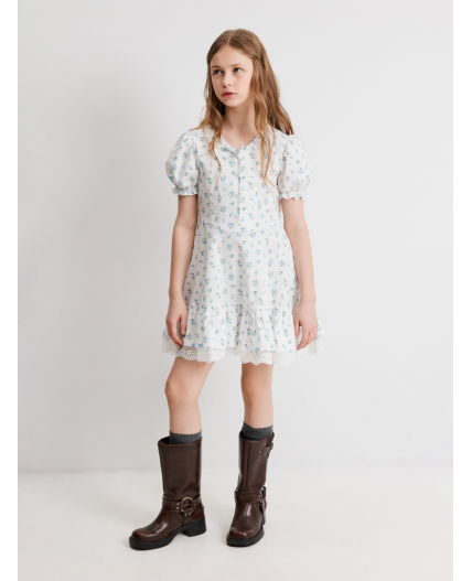 Платье детское для девочек Valen2 белый принт