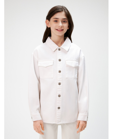 Куртка джинсовая детская для девочек Rattata белый