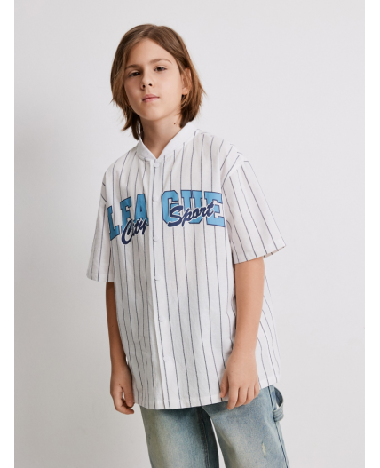 Сорочка верхняя детская для мальчиков Ferhado сине-белая полоска