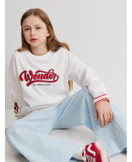 Брюки детские для девочек Jelis_pn голубая полоска