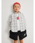 Сорочка верхняя детская для мальчиков Klemento серая клетка