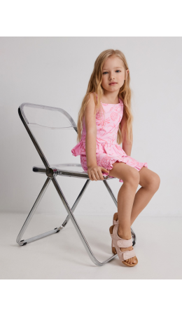 Комплект детский для девочек ((1)блузка-топ и (2) шорты) Lavr_set розовый