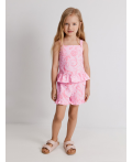 Комплект детский для девочек ((1)блузка-топ и (2) шорты) Lavr_set розовый