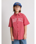 Сорочка верхняя детская для мальчиков Rasselo красная клетка