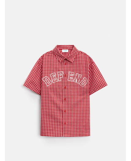 Сорочка верхняя детская для мальчиков Rasselo красная клетка