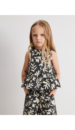 Блузка детская для девочек Ruse черный принт