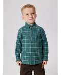Сорочка верхняя детская для мальчиков Larsen зеленая клетка