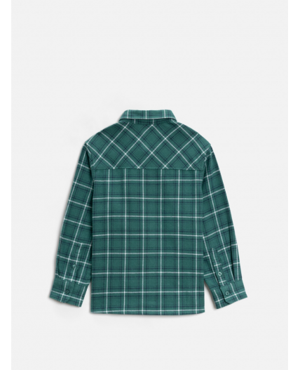 Сорочка верхняя детская для мальчиков Larsen зеленая клетка