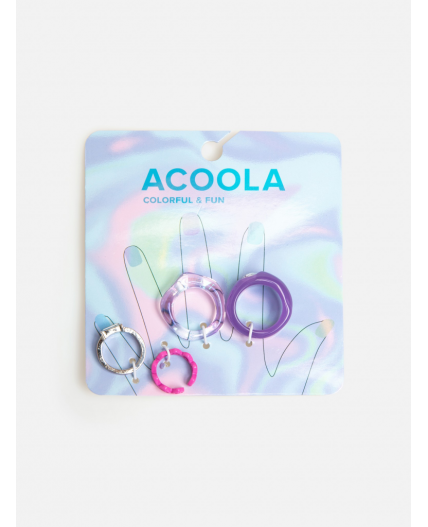 Набор из 4 колец дет. Scully цветной