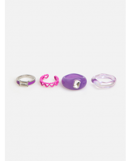 Набор из 4 колец дет. Scully цветной