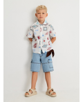 Сорочка верхняя детская для мальчиков Delio синий принт