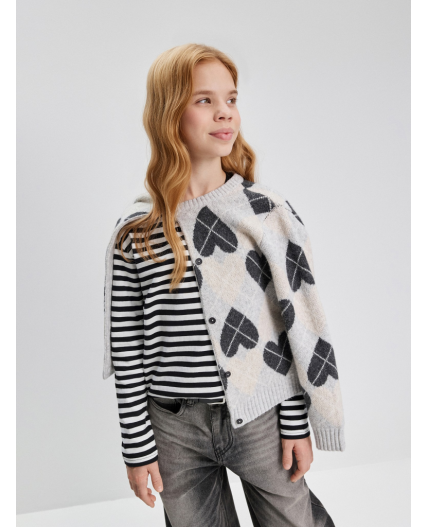 Джемпер детский для девочек Eloisa черная полоска