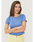 Фуфайка (футболка) женская 7221-30027; Д08 голубой