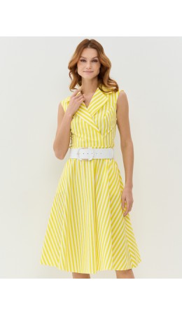 Платье женское 7231-30064; Страйп жёлтый
