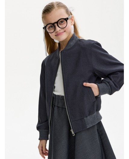 Жакет-бомбер 4ш21025 серый