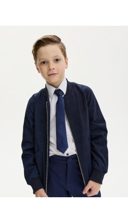 Жакет-бомбер 4ш21025 синяя клетка