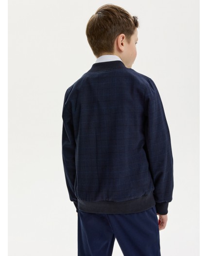 Жакет-бомбер 4ш21025 синяя клетка