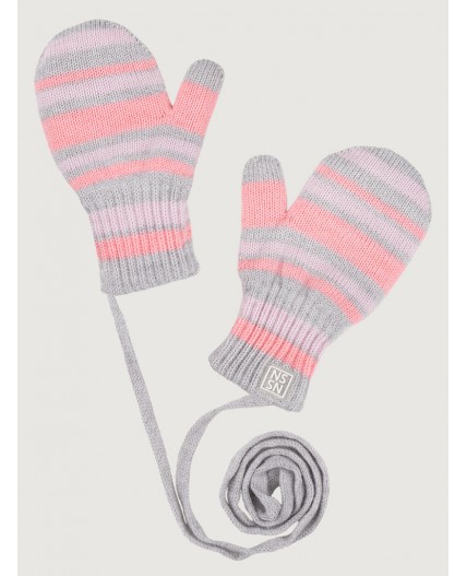 Варежки 14з17025 серый/розовый