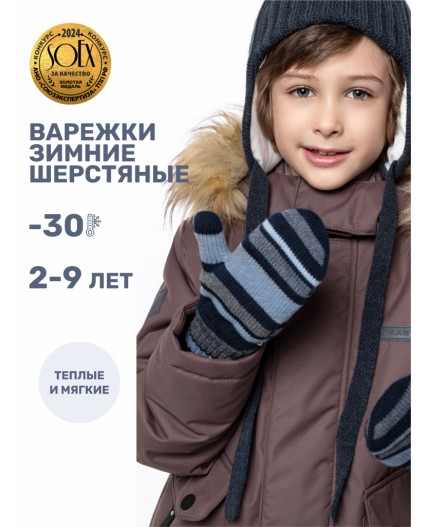 Варежки 14з17025 космос/серый