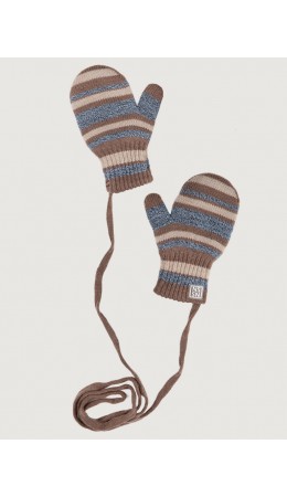 Варежки 14з17025 кофе/серо-голубой