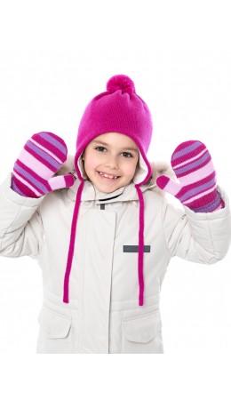 Варежки 14з17025 ягода/фиалка