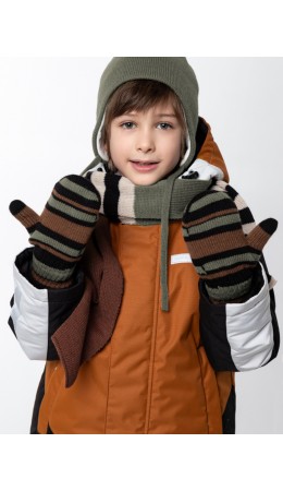 Варежки 14з17025 черный/полынь