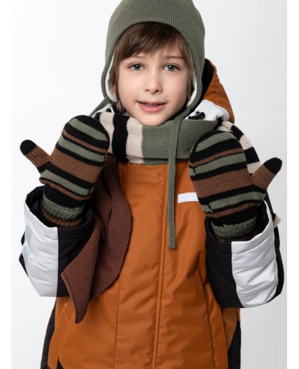 Варежки 14з17025 черный/полынь