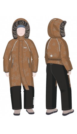 Комбинезон 8з0325 кэмел/черный