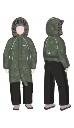 Комбинезон 8з0325 хаки/черный