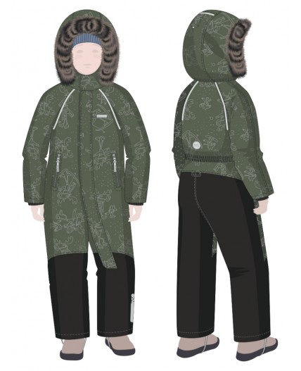 Комбинезон 8з0325 хаки/черный