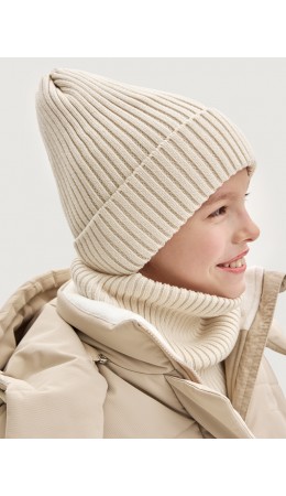 Комплект шапка и снуд 12з17725 молоко