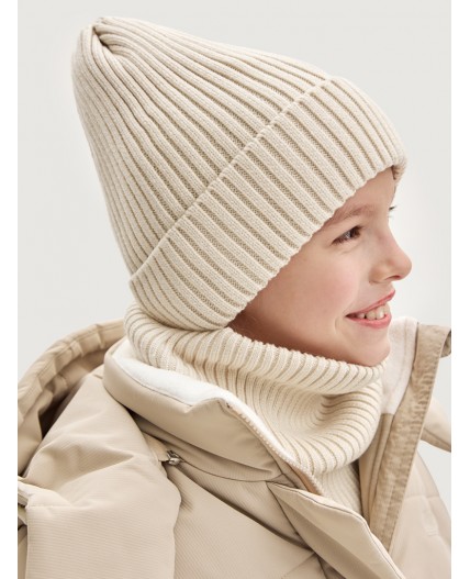 Комплект шапка и снуд 12з17725 молоко