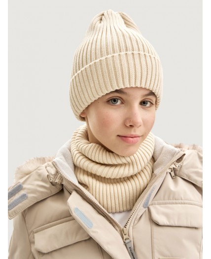 Комплект шапка и снуд 12з17725 молоко