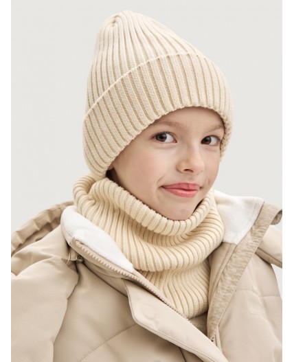 Комплект шапка и снуд 12з17725 молоко