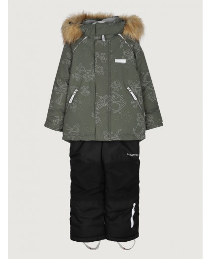 Костюм 7з0725 хаки/черный