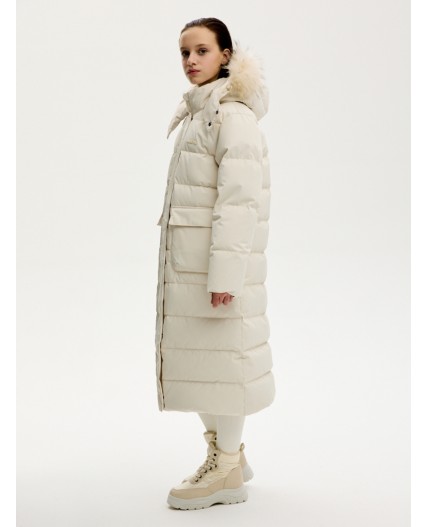 ПАЛЬТО пуховое 6з9424 молоко