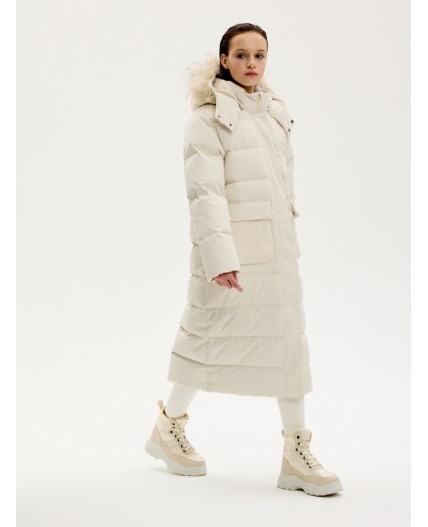 ПАЛЬТО пуховое 6з9424 молоко