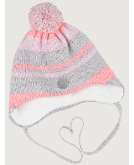 Шапка 11з15425 серый/розовый