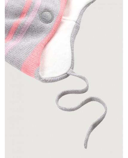 Шапка 11з15425 серый/розовый