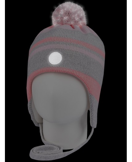Шапка 11з15425 серый/розовый