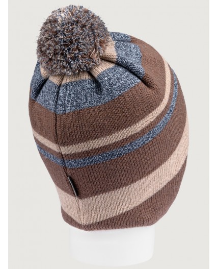 Шапка 11з15425 кофе/серо-голубой