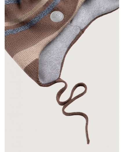 Шапка 11з15425 кофе/серо-голубой