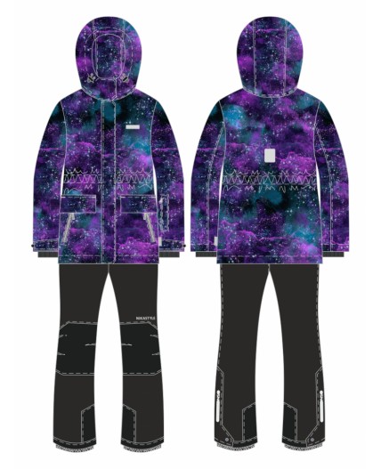 Костюм 7з4425 цикламен/черный