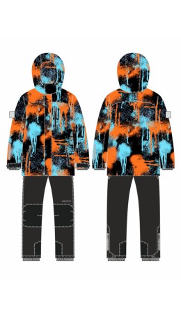 Костюм 7з1725 оранж/черный