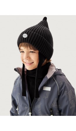 Комплект шапка и манишка 12м21126 черный
