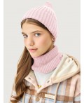 Комплект шапка и снуд 12м21426 пудра